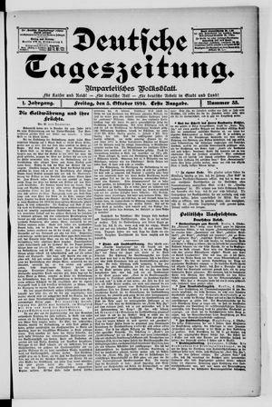 Deutsche Tageszeitung vom 05.10.1894
