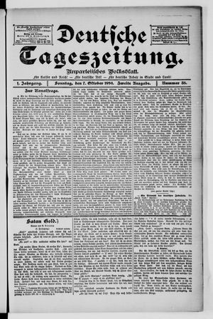 Deutsche Tageszeitung vom 07.10.1894