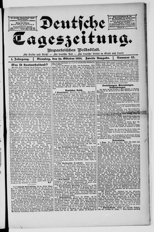 Deutsche Tageszeitung vom 16.10.1894