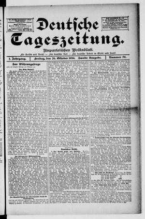 Deutsche Tageszeitung vom 26.10.1894
