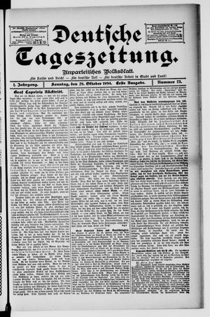 Deutsche Tageszeitung vom 28.10.1894