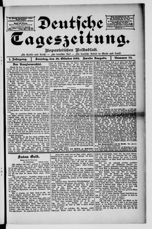 Deutsche Tageszeitung vom 28.10.1894