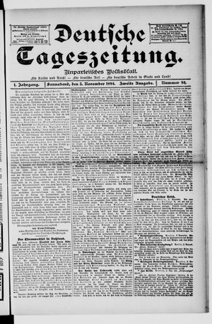 Deutsche Tageszeitung vom 03.11.1894