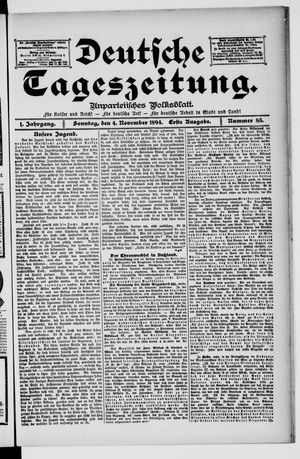 Deutsche Tageszeitung vom 04.11.1894