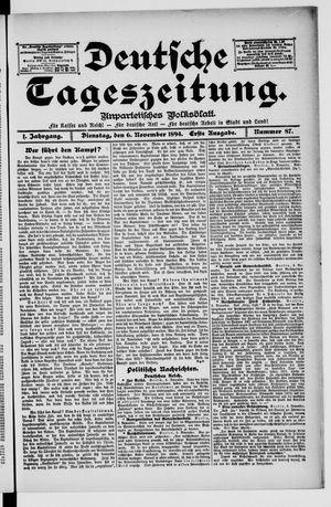 Deutsche Tageszeitung vom 06.11.1894