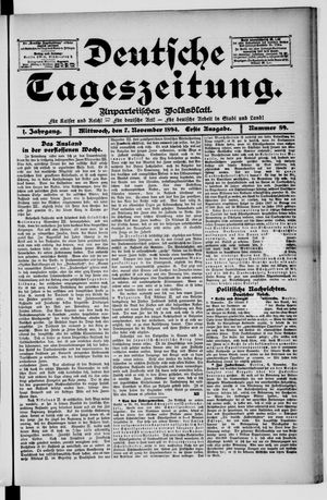 Deutsche Tageszeitung vom 07.11.1894