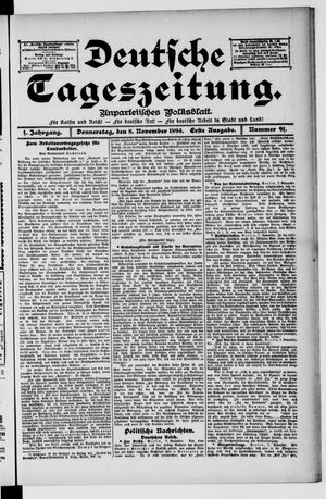 Deutsche Tageszeitung vom 08.11.1894