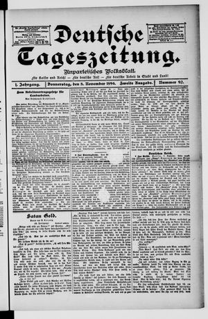 Deutsche Tageszeitung vom 08.11.1894