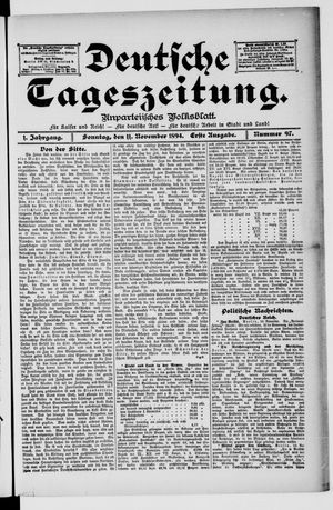 Deutsche Tageszeitung vom 11.11.1894