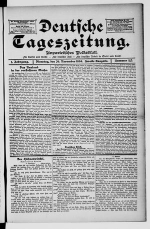 Deutsche Tageszeitung vom 20.11.1894