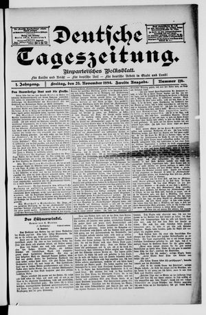 Deutsche Tageszeitung vom 23.11.1894