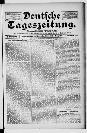 Deutsche Tageszeitung vom 25.11.1894