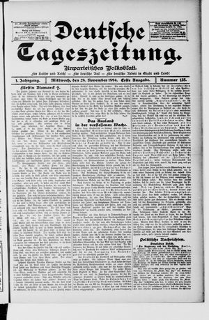 Deutsche Tageszeitung vom 28.11.1894