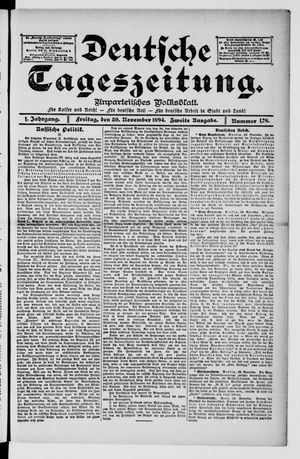 Deutsche Tageszeitung vom 30.11.1894