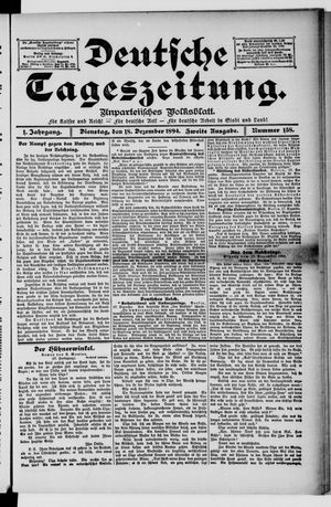 Deutsche Tageszeitung vom 18.12.1894