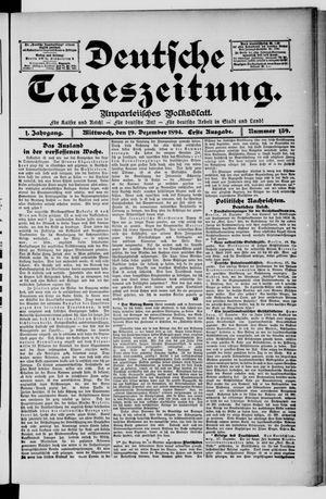 Deutsche Tageszeitung vom 19.12.1894