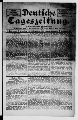 Deutsche Tageszeitung on Dec 30, 1894