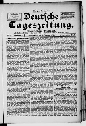 Deutsche Tageszeitung on Jan 3, 1895