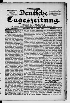 Deutsche Tageszeitung vom 05.01.1895