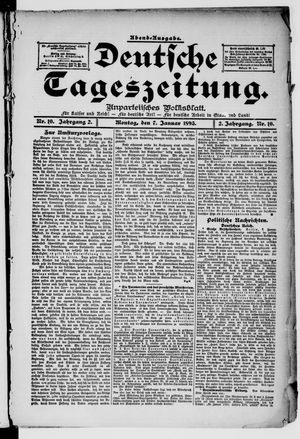 Deutsche Tageszeitung vom 07.01.1895