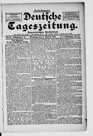 Deutsche Tageszeitung vom 08.01.1895