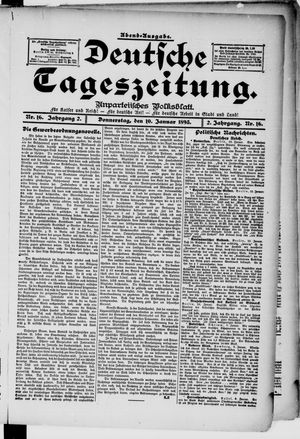 Deutsche Tageszeitung vom 10.01.1895