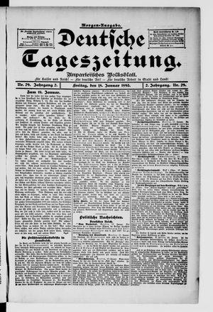 Deutsche Tageszeitung vom 18.01.1895