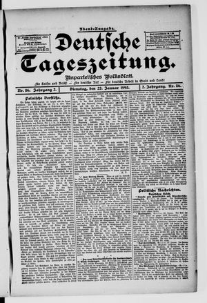 Deutsche Tageszeitung vom 22.01.1895