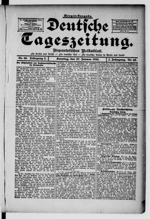 Deutsche Tageszeitung on Jan 27, 1895