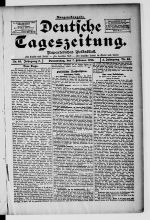Deutsche Tageszeitung vom 07.02.1895