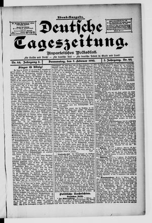 Deutsche Tageszeitung vom 07.02.1895