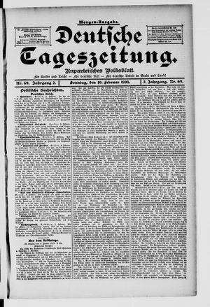 Deutsche Tageszeitung on Feb 10, 1895