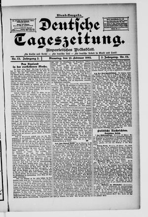 Deutsche Tageszeitung vom 12.02.1895