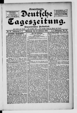 Deutsche Tageszeitung vom 13.02.1895