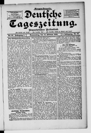 Deutsche Tageszeitung on Feb 21, 1895