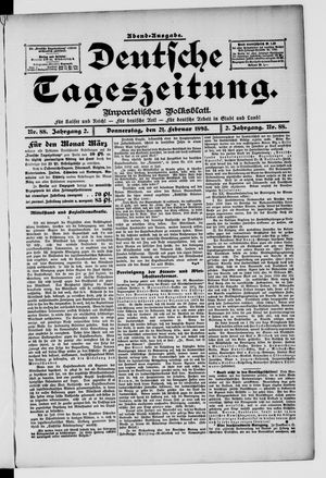 Deutsche Tageszeitung on Feb 21, 1895
