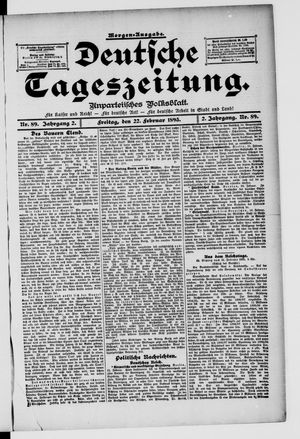 Deutsche Tageszeitung vom 22.02.1895