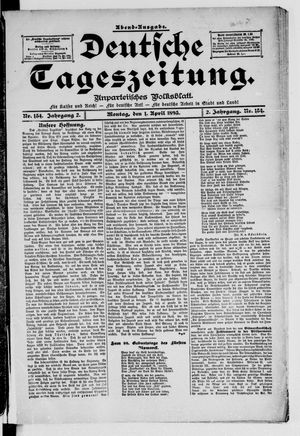 Deutsche Tageszeitung vom 01.04.1895