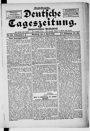 Deutsche Tageszeitung vom 02.04.1895