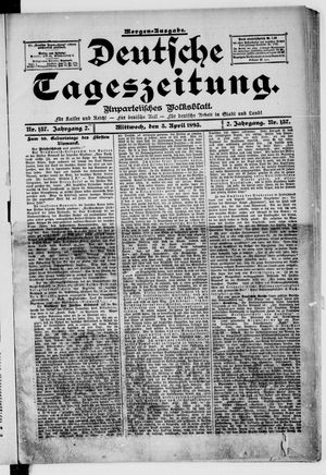 Deutsche Tageszeitung vom 03.04.1895