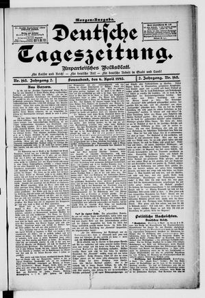 Deutsche Tageszeitung vom 06.04.1895