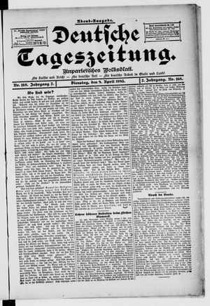 Deutsche Tageszeitung vom 09.04.1895
