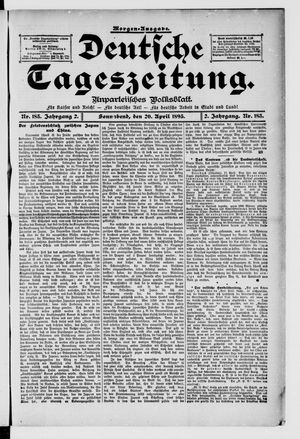 Deutsche Tageszeitung vom 20.04.1895