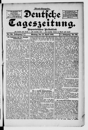 Deutsche Tageszeitung vom 22.04.1895