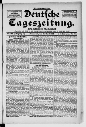 Deutsche Tageszeitung vom 27.04.1895