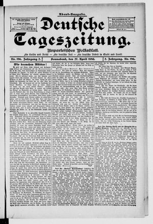 Deutsche Tageszeitung vom 27.04.1895