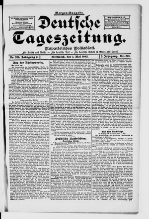 Deutsche Tageszeitung on May 1, 1895