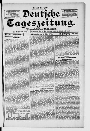 Deutsche Tageszeitung on May 1, 1895