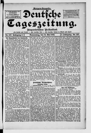 Deutsche Tageszeitung vom 16.05.1895