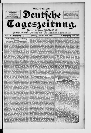 Deutsche Tageszeitung vom 17.05.1895